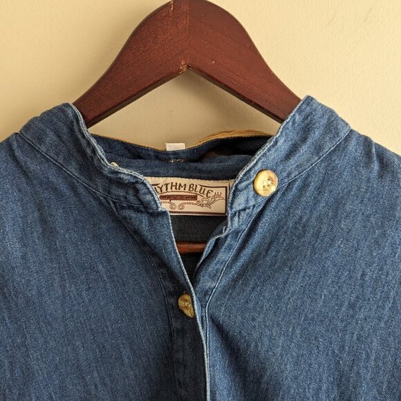 Vintage Autumn Leaves Denim Shirt - Picture 7 of 7